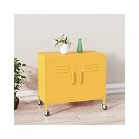 raugaj meuble de rangement en acier jaune moutarde 60 x 35 x 56 cm