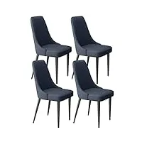 hjyan ensemble de 4 chaises de salle à manger et de cuisine, modernes, avec coussin en latex, avec cuir microfibre doux et pieds en métal, chaises d'appoint pour le salon