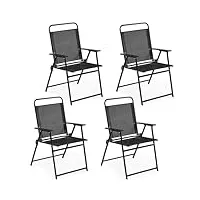 yaheetech lot de 4 chaise de jardin extérieur chaise pliante camping portable tissu en polyester respirant et robuste