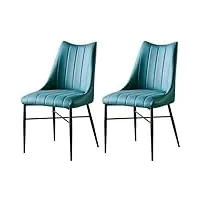 chaises de cuisine rembourrées, avec dossier en tissu doux et épais, tables de salle à manger en fer, chaise de cuisine (vert)