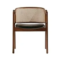 casa padrino chaise de salle à manger de luxe avec accoudoirs marron/naturel/vert foncé h. 77 cm