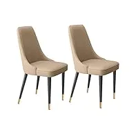 wyipengf chaises de salle à manger de cuisine, ensemble de 2 chaises d'appoint de salon modernes avec cuir microfibre doux et pieds en métal, chaises de salle à manger avec coussin en latex