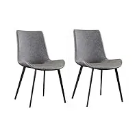 ensemble de 2 chaises de bar en tissu, chaise de salle à manger moderne, cadre en acier étanche, chaises de cuisine, chaises de comptoir de salon