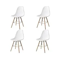 grobkau chaises salle manger, lot 4 de chaises salle à manger, chaise de scandinavas, chaise de cuisine, pieds en bois de hêtre massif, salle à manger, chaise de salon - blanc