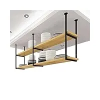 Étagères de bar suspendues au plafond – Étagère de rangement flottante à 2 couches – Étagère décorative suspendue pour l'organisation et la décoration