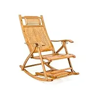 jevhlykw fauteuils inclinables, fauteuil à bascule, chaise pliable, chaise de sieste, planche rigide décontractée, bénédiction, moderne, chambre à coucher, balcon, chaise de jardin (bambou)