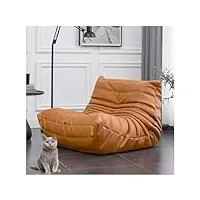 yydswtw canapé de sol paresseux, canapé de sol sans accoudoirs, canapé simple, fauteuil de sol paresseux, canapé simple, housse en daim souple, chaise longue 70 * 90 * 85cm brown-leather