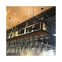 Étagère de plafond suspendue avec chaîne en fer de 1 m de long, étagères rétro industrielles, étagère de plafond en pin, porte-gobelet, barre de tuyau en fer/étagère de rangement de cuisine ( size : 1