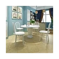 tekeet furniture home tools lot de 4 chaises de salle à manger en bois d'hévéa massif blanc
