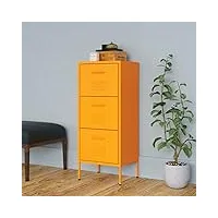 csderty meuble de rangement en acier jaune moutarde 42,5 x 35 x 101,5 cm