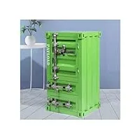 armoire de casier en métal armoire de rangement en métal de style industriel avec tiroir, casiers de rangement de table de chevet de conteneur créatif, pour la salle de (size:40x35x76cm,color:green-1)