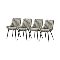 yxcuidp ensemble de 4 chaises de salle à manger cuir moderne, chaises comptoir cuisine chaise longue métal pour bureau cuisine chambre coucher (size : black legs)