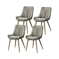 yxcuidp ensemble de 4 chaises de salle à manger cuir moderne, chaises comptoir cuisine chaise longue métal pour bureau cuisine chambre coucher (size : golden legs)