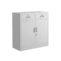 gliget armoire de bureau classeur latéral en métal à 2 tiroirs, support d'imprimante, 33,4" l × 35,4" h × 15,3" p, blanc meuble de bureau