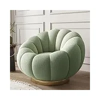 sohodoo chaises d'appoint pivotantes, chaise ronde de loisirs avec pouf, canapé simple confortable for hôtel, salon, chambre à coucher (color : green)