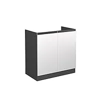 livinity meuble bas sous-évier r-line, blanc/anthracite, 80 cm, pa anthracite
