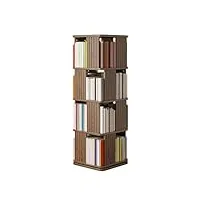 bibliothèque rotative à 2-4 niveaux, étagère tournante à 360 degrés, étagère de rangement sur pied, étagère à livres en bois, organisateur pour chambre à coucher, salon, salle d'ét