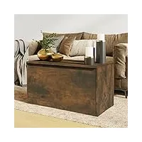 tekeet furniture home coffre de rangement en chêne fumé 84 x 42 x 46 cm
