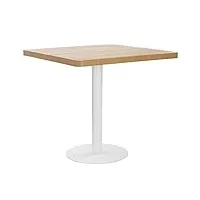 tekeet furniture home tools table de bistrot en mdf marron clair 80 x 80 cm