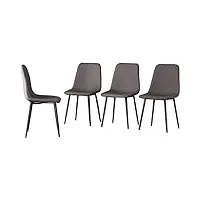 cuntohhh (4 pièces) chaise de salle à manger, chaise nordique à dossier en fer, chaise de bureau de négociation rembourrée en pu confortable, chaise de loisirs pour hôtel/restaurant (couleur : d)