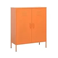 rantry armoire de rangement orange 80 x 35 x 101,5 cm en acier, armoire de rangement, armoire de rangement, armoire de cuisine, pour salon, bureau à
