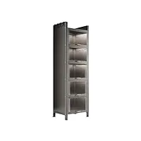 langston cabinet de stockage d'acier au carbone, meuble de rangement de cuisine sur roulettes, grille de four à micro-ondes, armoire de garde-manger à 6 niveaux pour salle à manger,14x16x70in