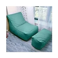 bkekm pouf chaise en cuir paresseux canapé chaise avec remplissage pouf tatami avec repose-pieds chaises longues moelleux pouf chaise longue