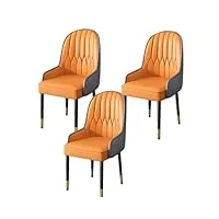 fgyahokn lot de 3 chaises pour salle À manger, chaise de cuisine avec dossier et pieds en métal stable, chaise de salon avec accoudoirs, chaise de salle À manger rembourrées