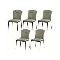 fgyahokn set de 5 chaises de salle À manger rembourrées avec dossier, chaise de cuisine rembourrée en similicuir, fauteuil de cuisine, chaise similicuir avec pieds en métal