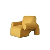 sswerweq poufs adultes single sofa casual corduroy sofa lazy sofa leisure chair living room bedroom home use (color : yellow, size : one seat)