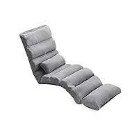 sswerweq poufs adultes single lazy sofa chair cotton padded padded living room chair balcony bay window recliner (color : grijs)