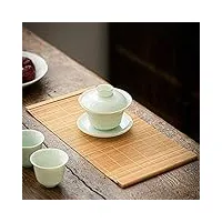 hkarcrsx chemin de table en bambou de style japonais, sets de table naturels tissés à la main, tapis de thé lavable avec isolation for table de salle à manger d'hôtel de thé, plusieurs tailles