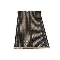 hkarcrsx chemin de table en bambou à bordure classique noire, tapis à thé isolant japonais antidérapant for table basse de salle à manger de salon de thé, lavable