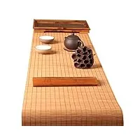hkarcrsx store chemin de table en bambou de style japonais, tapis de table naturel tissé à la main for table de salle à manger de salon de thé, sets de table antidérapants/isolants thermiques, plusieu