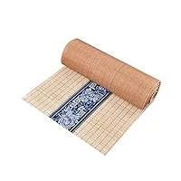 hkarcrsx chemin de table en bambou naturel, set de table brodé de style japonais, tapis de table antidérapant à isolation thermique for table de salle à manger, décoration de salon de thé