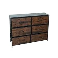 meuble tiroir armoire de rangement de type tiroir en tissu, cadre en fer, boîte de rangement multicouche, armoire de rangement rétro for chambre À coucher meuble a tiroir ( color : brown , size : b )