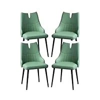 aviiso chaises de cuisine lot de 4, chaise d'écriture avec pieds en métal en acier au carbone, chaise de maquillage pour les meubles de chambre à coucher (color : green)