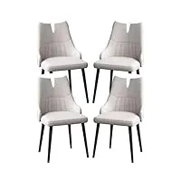safwelau fauteuil de salon chaises de cuisine lot de 4, chaise d'écriture avec pieds en métal en acier au carbone, chaise de maquillage pour les meubles de chambre à coucher (color : gray1)
