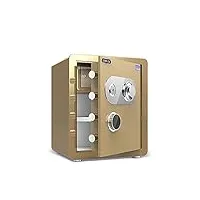 coffre-fort ignifuge et étanche, coffre-fort mécanique pour la maison, le bureau, antivol, anti-intrusion dans le mur (couleur : or, taille : 45 cm)