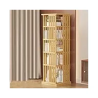 nadye bibliothèque en bois, étagère à livres au sol minimaliste moderne, étagères empilables rotatives à 360 °, armoire d'angle pour salon (original 37x37x150cm)