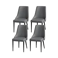 guyifuny chaise de salle à manger rembourrée, ensemble de 4 chaises de cuisine, chaise de maquillage en cuir artificiel, chaise d'appoint avec pieds en acier au carbone, chaises de cuisine