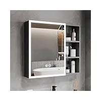 armoire à pharmacie led avec miroir antibuée, 101,6 x 68,6 cm, armoire à miroir murale pour salle de bain, étagères de rangement à 3 niveaux, lumière blanche, interrupteur tactile intelligent, étanche
