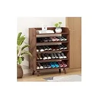 Étagère à chaussures organisateur de étagère à chaussures en bois à 4/5/6 niveaux, étagères de rangement autoportantes for étagère à chaussures d'entrée, étagère de rangement de placard en pin durable