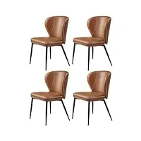 vasagle ekho collection - chaise de salle à manger, lot de 4, chaise de cuisine tapissée, pu avec coutures, moderne mi-siècle, salon, salle de réception, restaurant, marron caramel ldc181s01