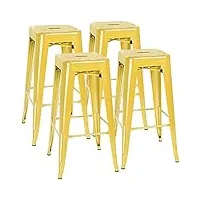 tabourets pivotants avec roulettes tabourets de bar chaises de comptoir tabouret de bar de restaurant de 30 pouces tabouret haut en métal sans dossier siège carré adapté à la hauteur du comp