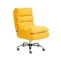 chaise de bureau chaise de bureau de direction chaise pivotante en coton et lin, chaise de bureau ergonomique avec levage et dossier haut réglable, chaise de maison amovible et lavable, profondeu