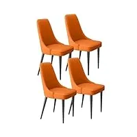 yxcuidp ensemble de 4 chaises salle manger modernes simili cuir,chaises cuisine avec pieds métal, chaises comptoir salon (color : orange)