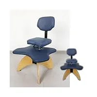 siege assis genoux chaise de bureau à genoux avec dossier, fauteuil ergonomique à pattes croisées, pour les gardiens agités / dos ou douleurs aux jambes, conception de coussins à 2 niveaux ( color : b