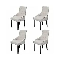 arkem chaises à manger lot de 4 gris crème tissu,chaises de salle À manger,chaise de cuisine,chaises de salle À manger moderne
