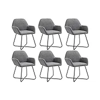 arkem chaises à manger lot de 6 gris foncé tissu,chaises de salle À manger,chaise de cuisine,chaises de salle À manger moderne353